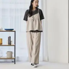 ◎新品未使用◎タグ付き coen リネンライクキャミソールセットアップ　L