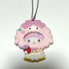 着せ替えフレームバッジ　いちご新聞50周年デザイン　ピアノちゃん　サンリオ