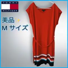 美品TOMMY HILFIGER トミーヒルフィガー フレンチスリーブワンピース