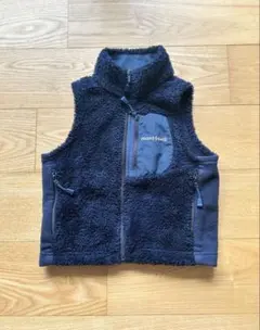mont-bell フリースベスト キッズ 90cm ネイビーのサムネイル