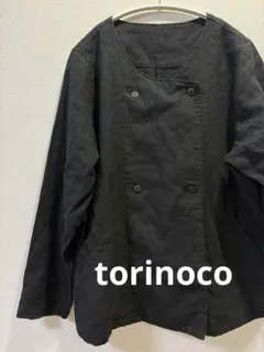 麻 ノーカラージャケット