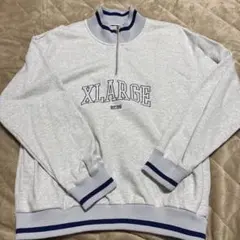 XLARGE エクストララージ ハーフジップ スウェット 刺繍ロゴ XLサイズ