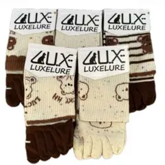 5本指ソックス レディース 靴下 可愛いクルーソックス 5足セット22-25cm