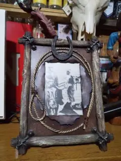 ウエスタン カウボーイ ホースシュー ラリアットデザイン フォトフレーム