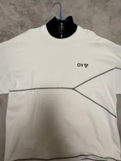 オーワイ スウェット バイカラー ハーフジップ 黒 白