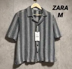 ZARA ザラ 幾何学ジャカードシャツ Mのサムネイル