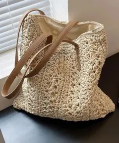 Miniministore ストロー トートバッグ 大容量 麦わらバック