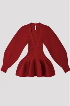 CFCL POTTERY PUFF SLEEVE CARDIGAN REDのサムネイル