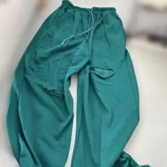 ダメージ加工 ダークグリーン ジョガーパンツ