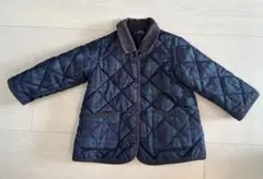 ネイビー系チェック キルティングアウター