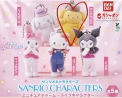 サンリオキャラクターズ　フロッキー　ガチャ　ポムポムプリン　ミニチュアチャーム