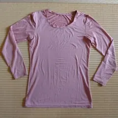 中古　ユニクロ　ヒートテック　長袖　ダルピンク　ダークピンク　サイズL　洗濯済み