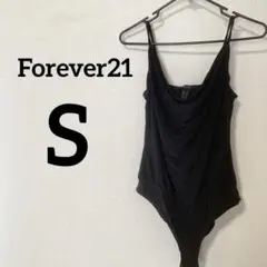 Forever21 【S】ブラック ドレープデザイン キャミソール　黒色