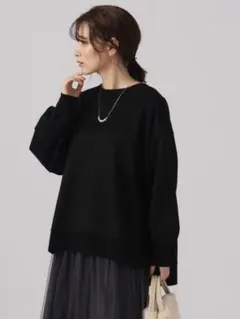 シューラルー　スエード調トップス　フリーサイズ　黒