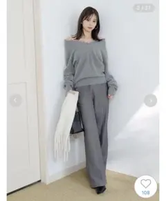 snidel ハイウエストパンツ グレー