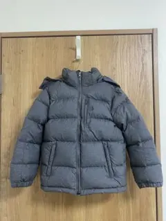 ポロ グレー ダウンジャケット フード付き