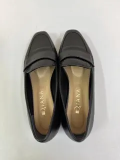 DIANAダイアナ黒スクエアトゥローファー24cm美品