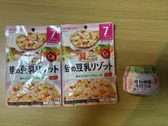 WAKODO 鮭の豆乳リゾット 2パック、キューピー 4種の根菜と鶏ささみ