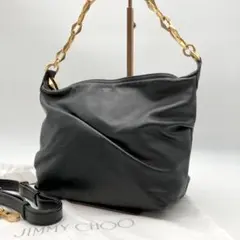 近年！超美品✨ ジミーチュウ ダイヤモンド ソフト ホーボーバッグ S チェーン