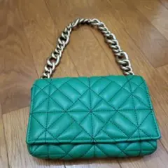 ZARA/キルティングゴールドチャンキーチェーンワンショルダーバッグ/匿名配送