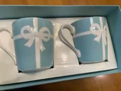 Tiffany & Co. 水色リボンマグカップ 2個セット