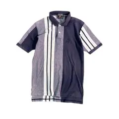 7SM3【CHAPS】ラルフローレン　ストライプ　半ポロシャツ　古着used