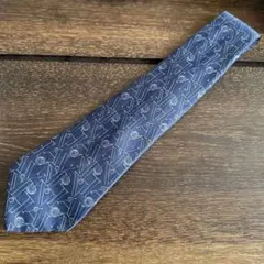 LANVIN ネイビー 幾何学模様 ネクタイ