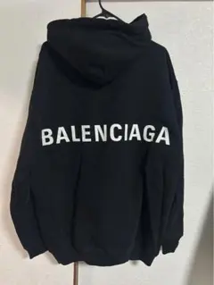 【希少デザイン】バレンシアガ☆ ワンポイント刺繍ロゴ入り ユーズド加工 パーカー 希少デザイン】バレンシアガ☆ ワンポイント刺繍ロゴ入り ユーズド加工