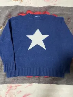 極美品 THREE FACE スターニット セーター ネイビー Lサイズ