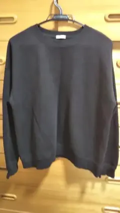 GUスウェットプルオーバー(長袖)(裏起毛)　黒　トレーナー