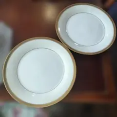 Noritake 金縁ホワイト平皿 2枚セットのサムネイル