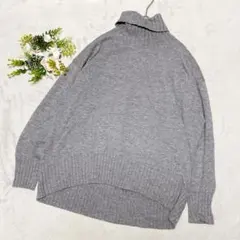 イネド ニット セーター M 회색 캐시미어 혼합 느긋하게 고급 체형 커버