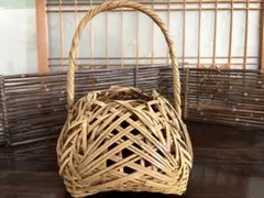 華道具　花籠　手付花籃　竹籠　花入　持ち手　竹工芸