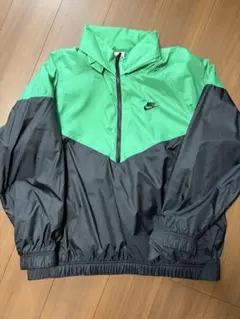 NIKE ナイロンジャケット ハーフジップ グリーン ブラック XXL 美品
