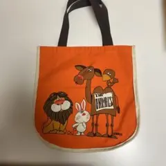 オレンジ色の動物イラストトートバッグ