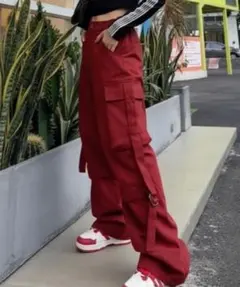 レッグベルト付きカーゴパンツ Lサイズ