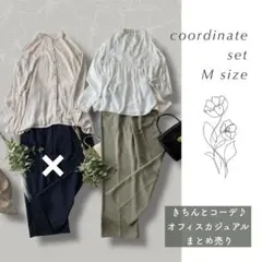 大人グリーン3点ꕤレディース服まとめ売りコーデ売り オフィスカジュアル