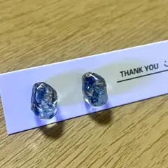 ハンドメイドピアス　カスミソウ　ブルー