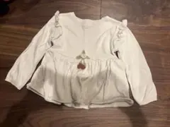 生成 ニット さくらんぼ アクセント ヒラヒラ トップス 100