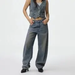 gu バレルレッグジーンズ XS 67 BLUE