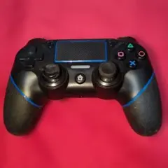 ジャンク品 非純正PS4ワイヤレスコントローラー ブラック/ブルー