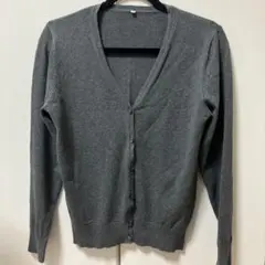 Vネック カーディガン グレー 長袖　Mサイズ