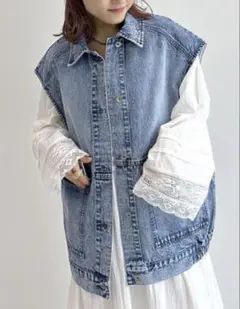w closetデニムベスト