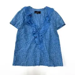 希少✨ トリココムデギャルソン フリル花柄ブラウス AD2004 半袖のサムネイル