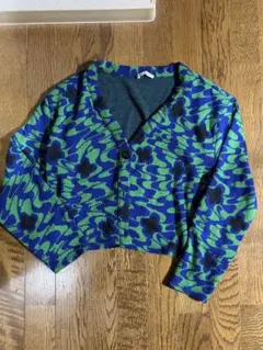 ZARA 花柄 クロップドカーディガン
