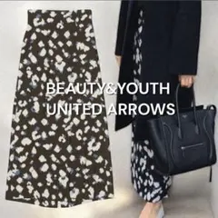 おとうふ様専用　BEAUTY&YOUTH フレアスカート ブラウン　レオパード