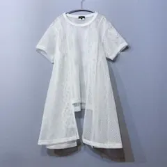 コムデギャルソンオムプリュス メッシュTシャツ ホワイト 2024SS