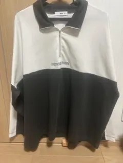 WEGO ハーフジップ 長袖カットソー ロンT バイカラー Ｍ