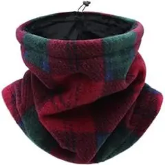 Pneito ネックウォーマー　男女兼用　赤格子　赤　チェック