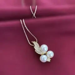 パールネックレス ゴールド スワロフスキー フォーマル パーティー エレガント